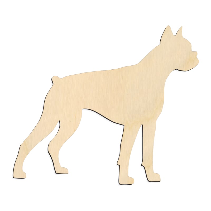 Laser-cut baltic birch silhouette of STANDING DOG BOXER SILHOUETTE