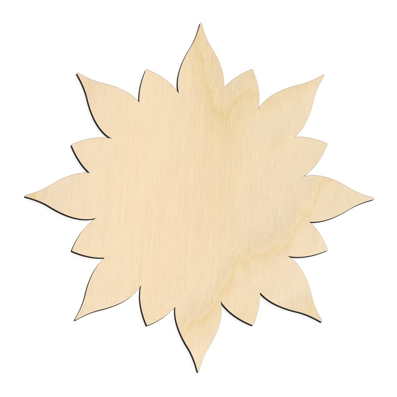 Laser-cut baltic birch silhouette of STAR BURST