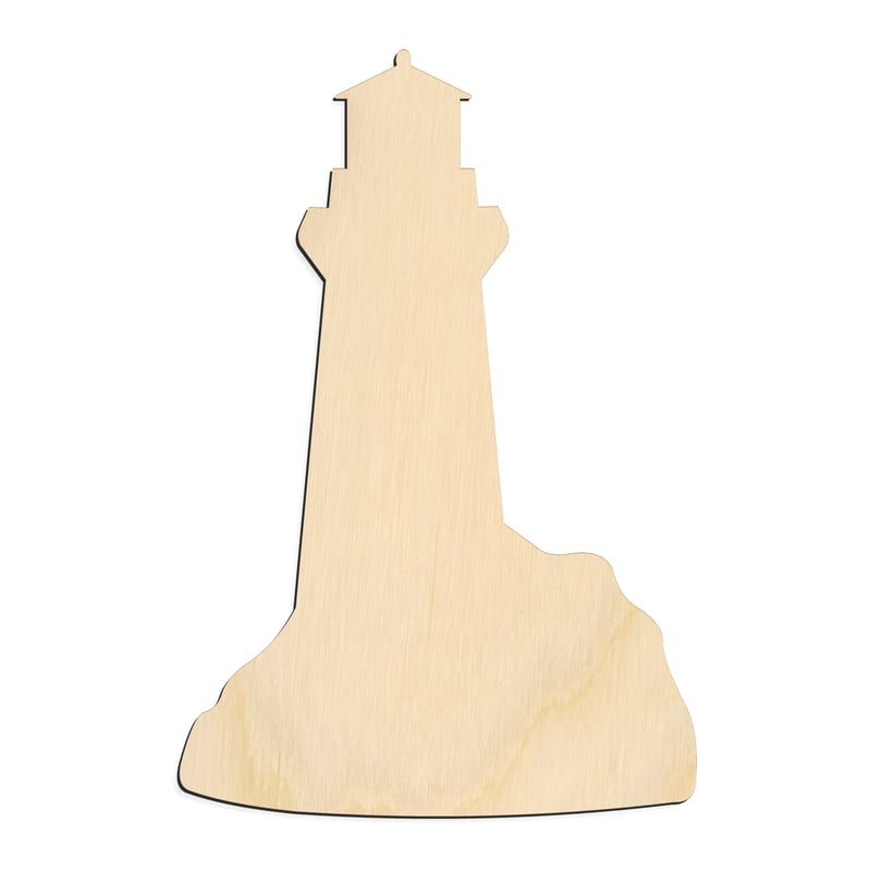 Laser-cut baltic birch silhouette of STEPPED LIGHT HOUSE