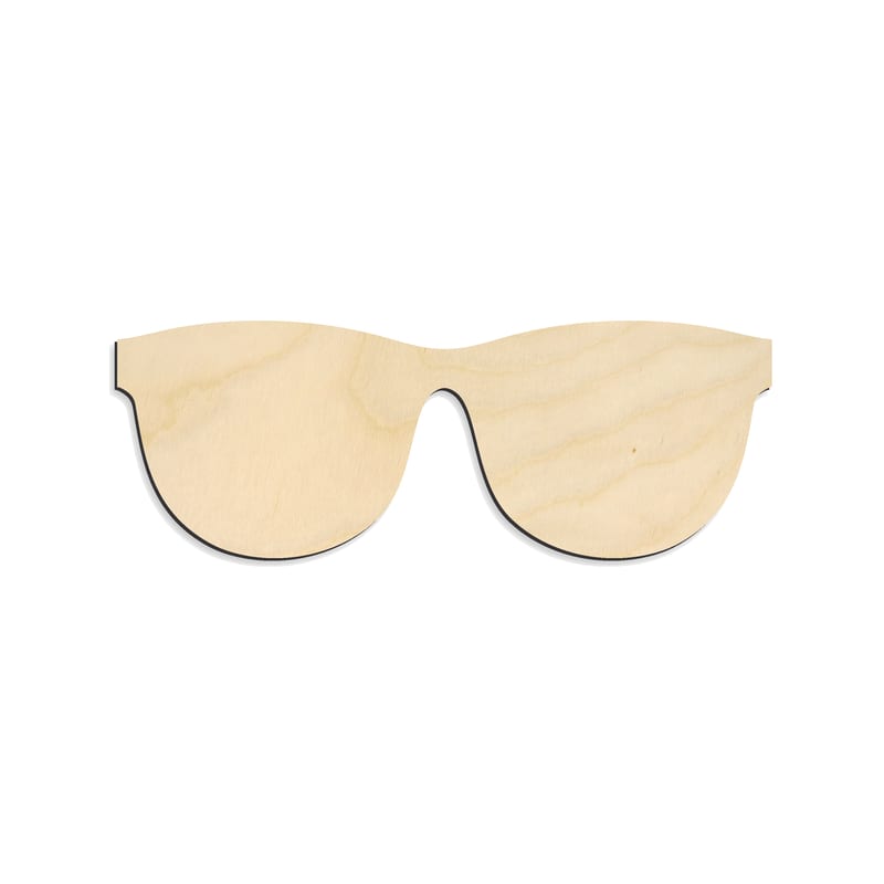 Laser-cut baltic birch silhouette of SUN GLASSES