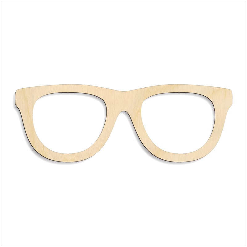 Laser-cut baltic birch silhouette of SUN GLASSES