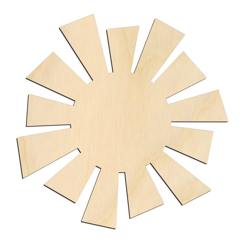 Laser-cut baltic birch silhouette of SUN SHAPE