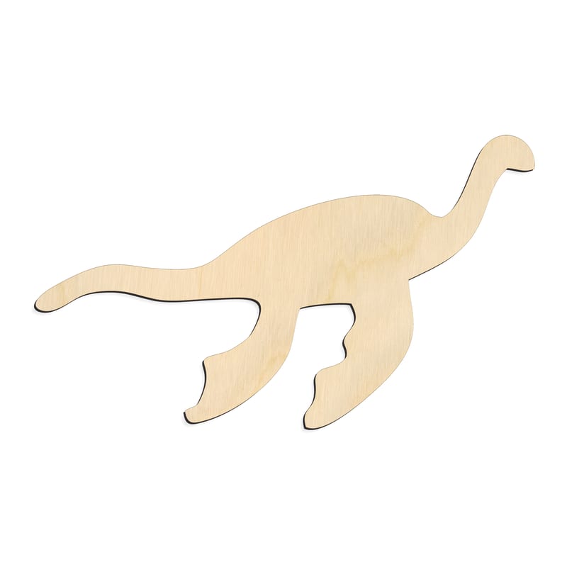 Laser-cut baltic birch silhouette of SWIMMING DINOSAUR