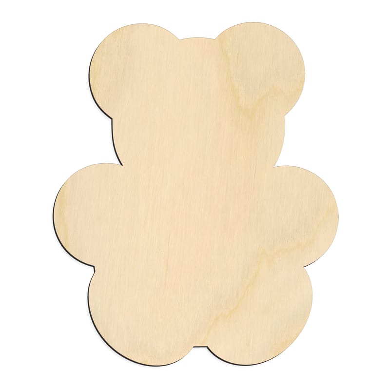 Laser-cut baltic birch silhouette of TEDDY BEAR
