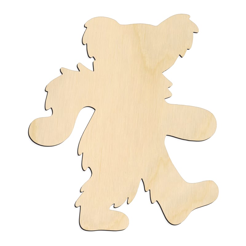 Laser-cut baltic birch silhouette of Dancing Bear Cutout