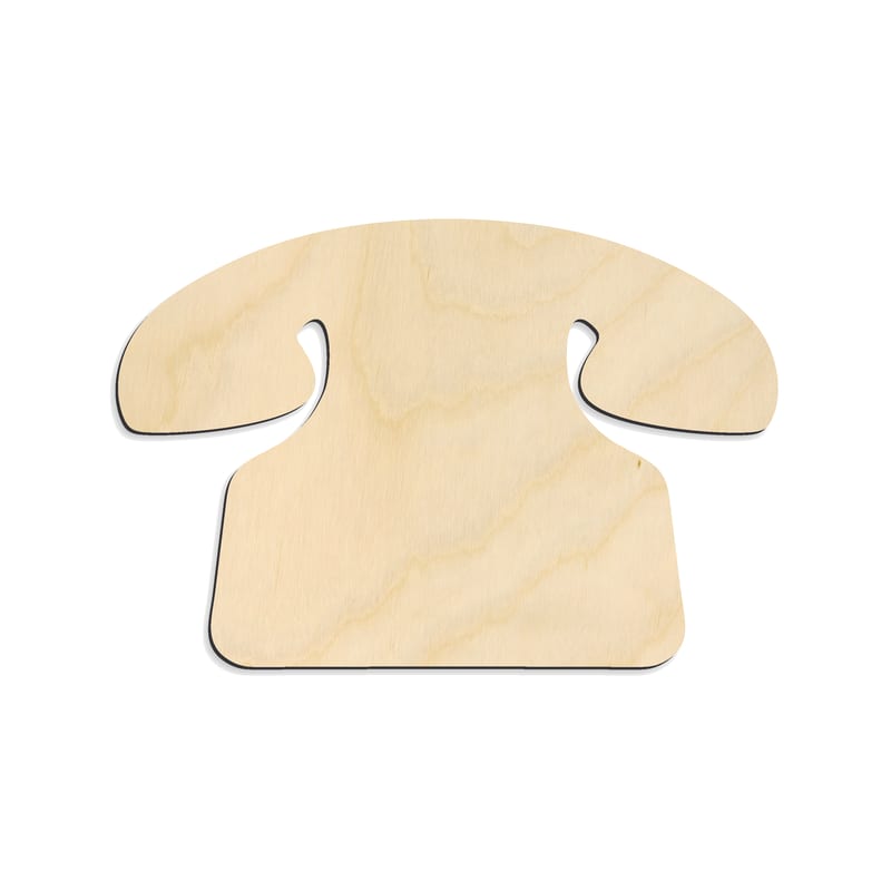 Laser-cut baltic birch silhouette of TELEPHONE BASE CLASSIC