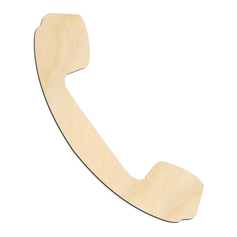 Laser-cut baltic birch silhouette of TELEPHONE HANDSET CLASSIC