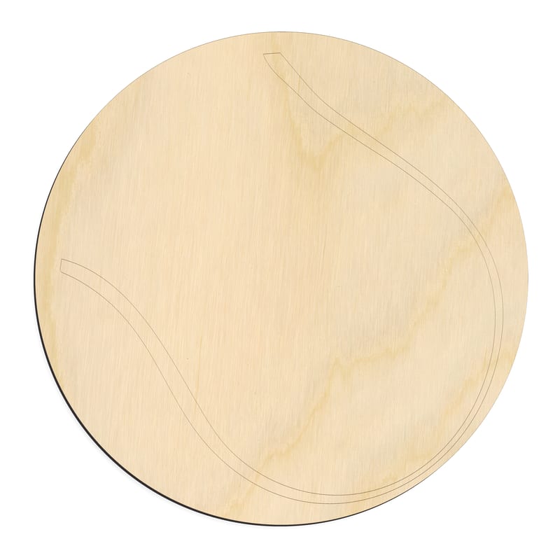 Laser-cut baltic birch silhouette of TENNIS BALL