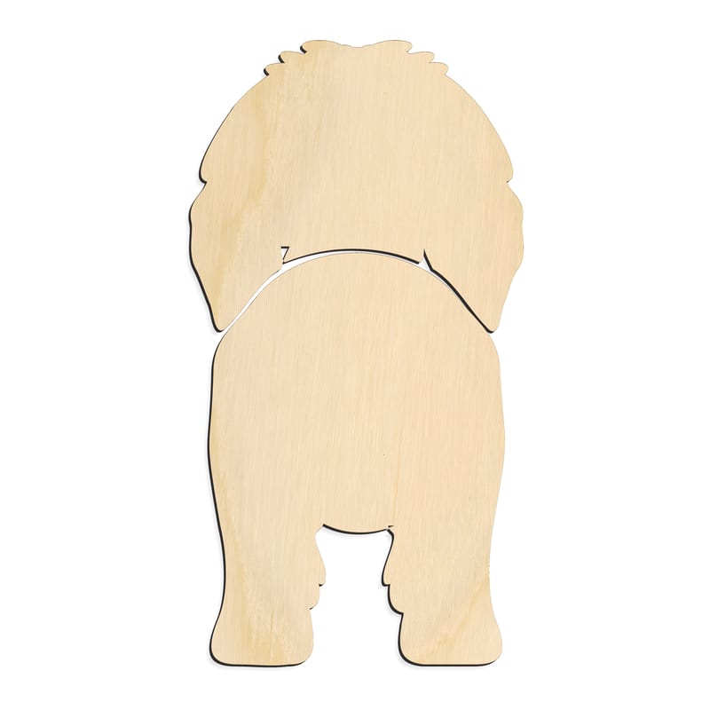 Laser-cut baltic birch silhouette of TIBETAN MASTIFF