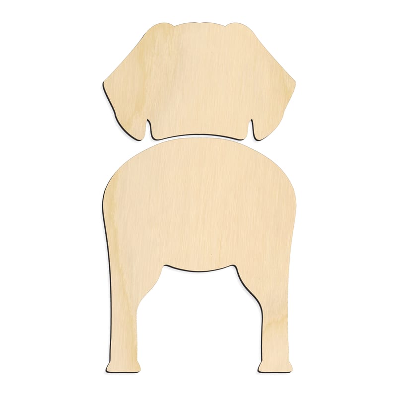 Laser-cut baltic birch silhouette of TIBETAN SPANIEL