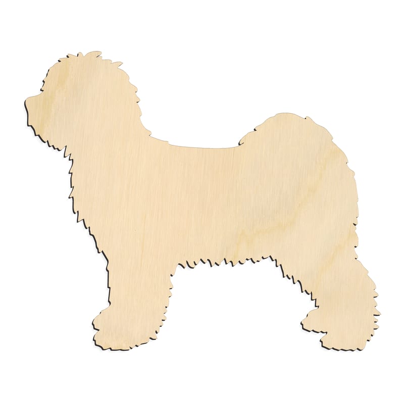 Laser-cut baltic birch silhouette of TIBETIAN TERRIER