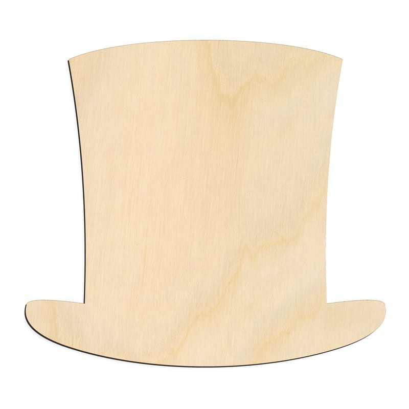 Laser-cut baltic birch silhouette of Top Hat