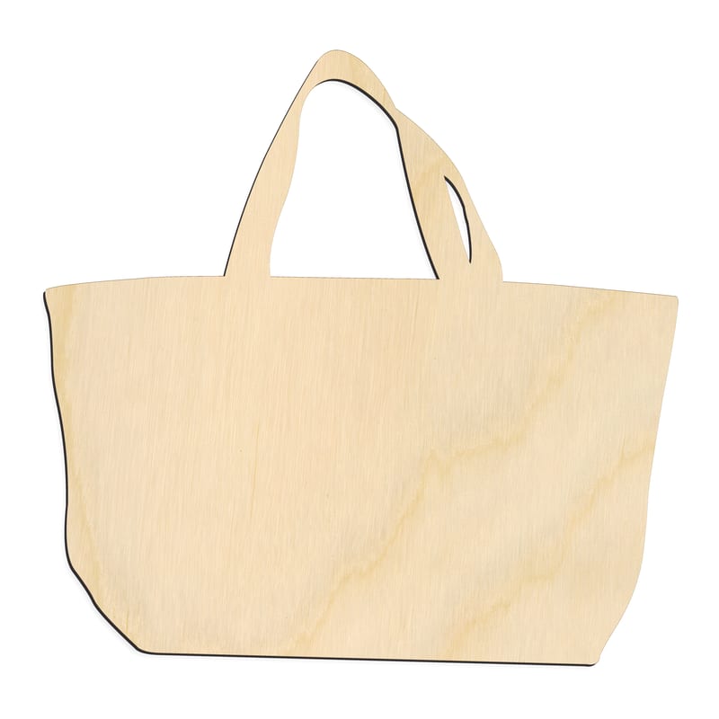 Laser-cut baltic birch silhouette of TOTE BAG