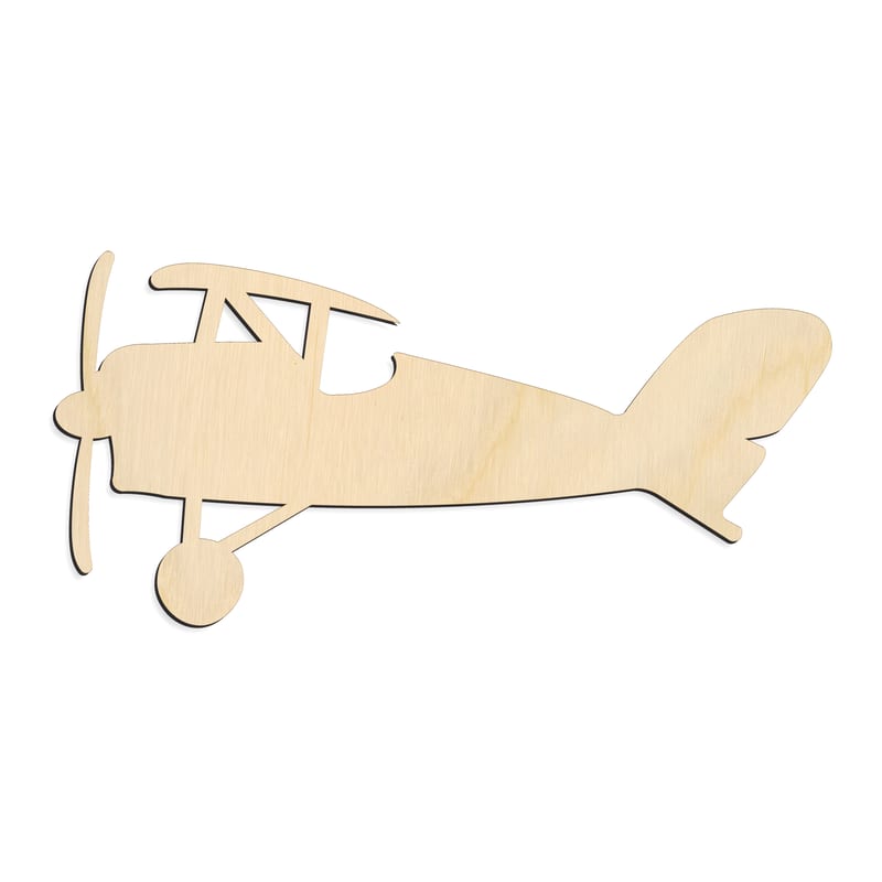 Laser-cut baltic birch silhouette of TOY AIRPLANE SIDE SILHOUETTE