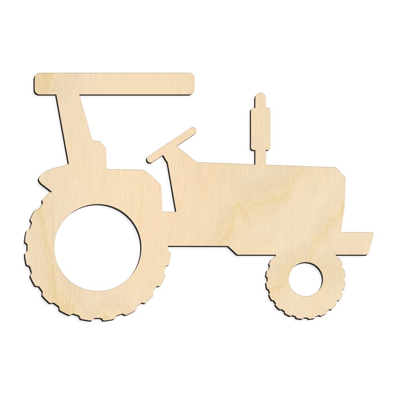 Laser-cut baltic birch silhouette of TRACTOR OPEN CAB