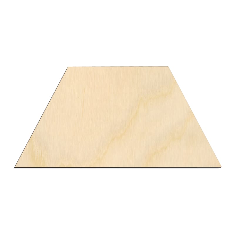 Laser-cut baltic birch silhouette of TRAPEZOID
