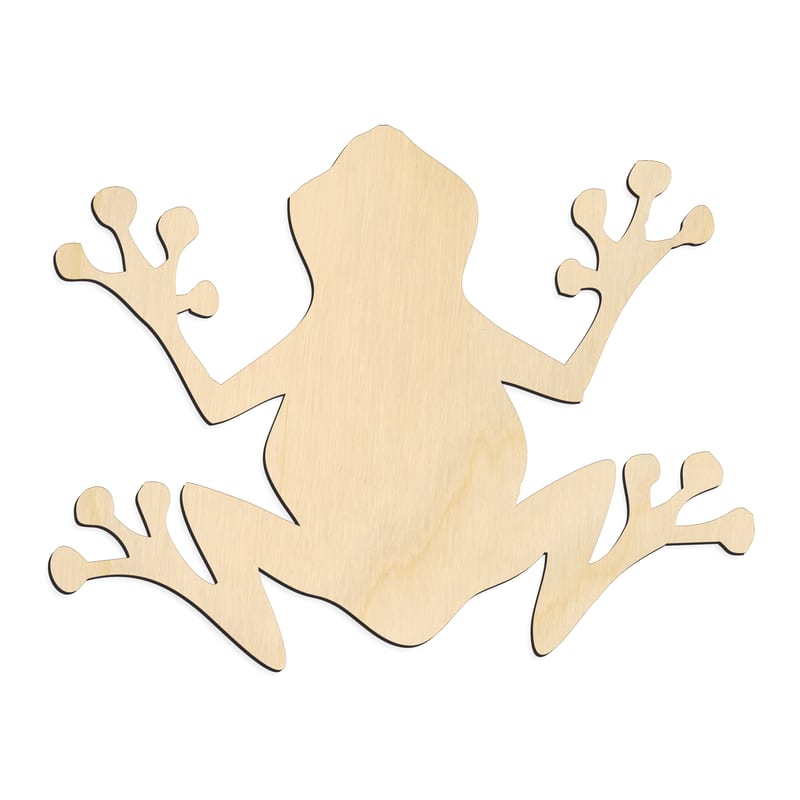 Laser-cut baltic birch silhouette of TREE FROG