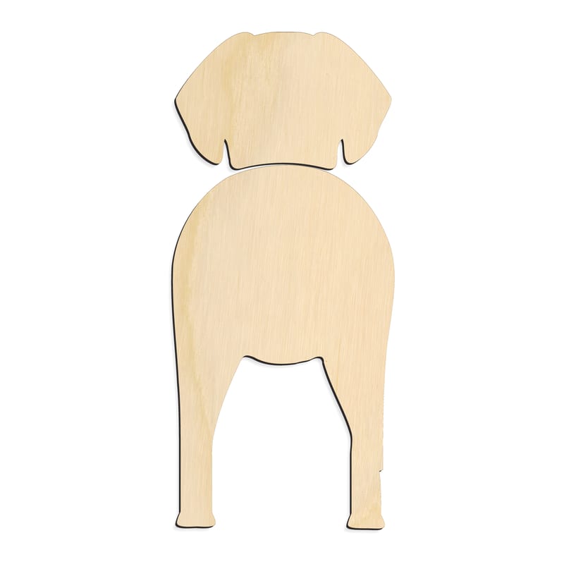 Laser-cut baltic birch silhouette of Treeing Walker Coonhound