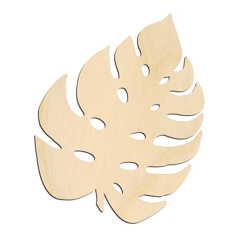 Laser-cut baltic birch silhouette of TROPICAL LEAF