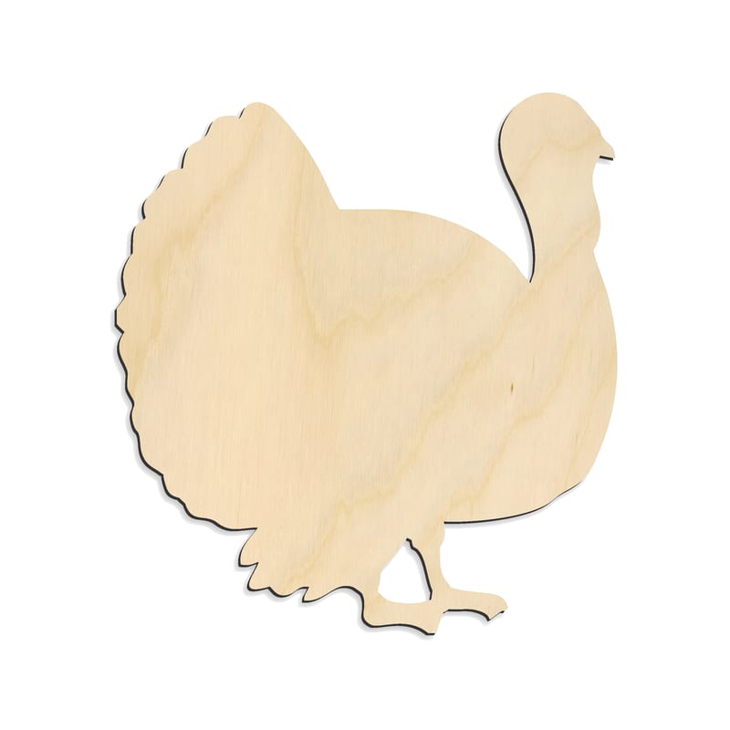 Laser-cut baltic birch silhouette of Turkey Classic