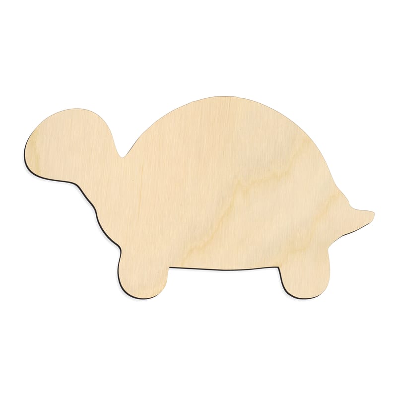 Laser-cut baltic birch silhouette of CUTE TURTLE