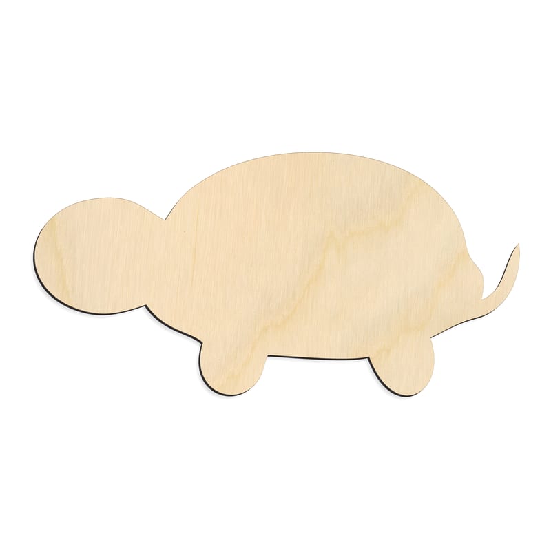 Laser-cut baltic birch silhouette of ROUNDED TURTLE SILHOUETTE