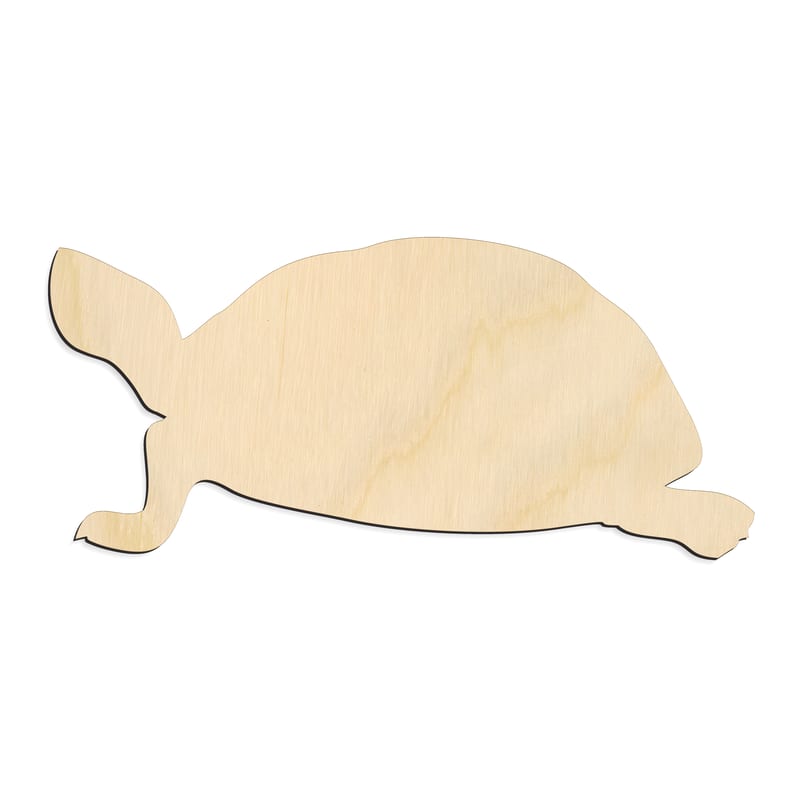 Laser-cut baltic birch silhouette of TURTLE SIDE SILHOUETTE