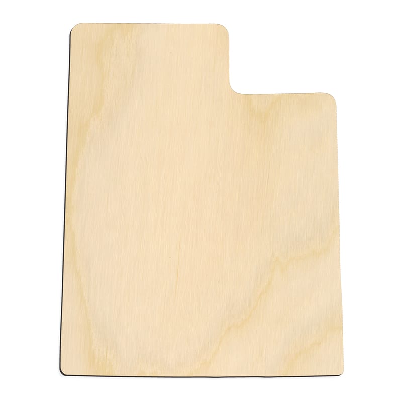 Laser-cut baltic birch silhouette of UTAH STATE CRAFT VARIANT
