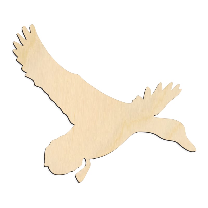 Laser-cut baltic birch silhouette of Flying Duck Silhouette