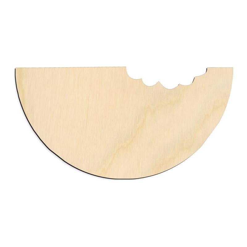 Laser-cut baltic birch silhouette of WATERMELON SLICE BITE