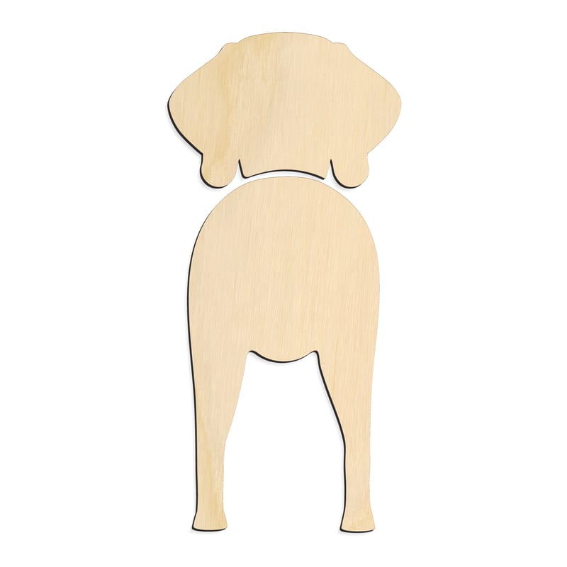 Laser-cut baltic birch silhouette of WEIMARANER TWO PIECE BACK VIEW