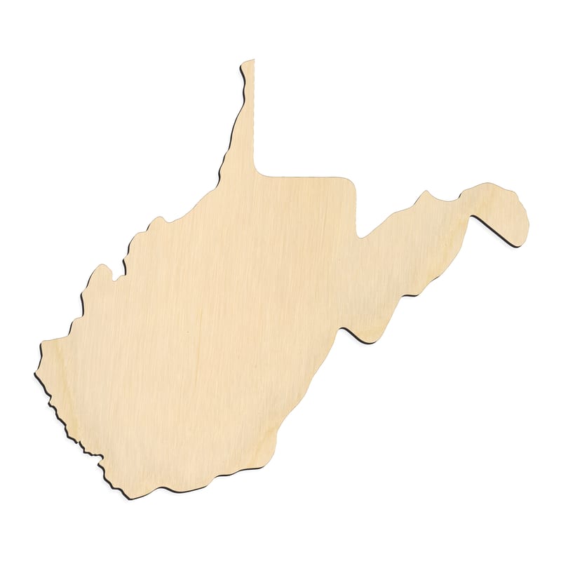 Laser-cut baltic birch silhouette of West Virginia State Crafty Silhouette