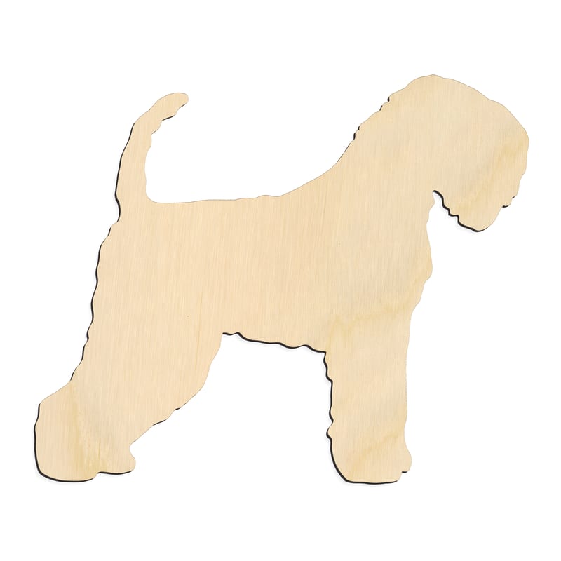 Laser-cut baltic birch silhouette of Wheaten Terrier Dog
