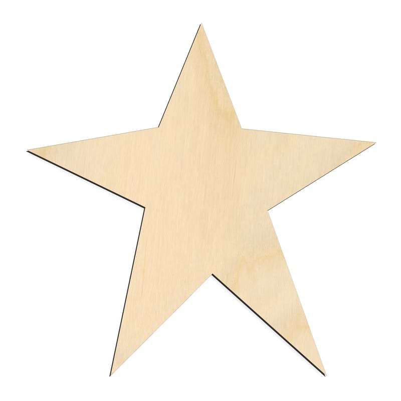 Laser-cut baltic birch silhouette of WHIMSICAL STAR