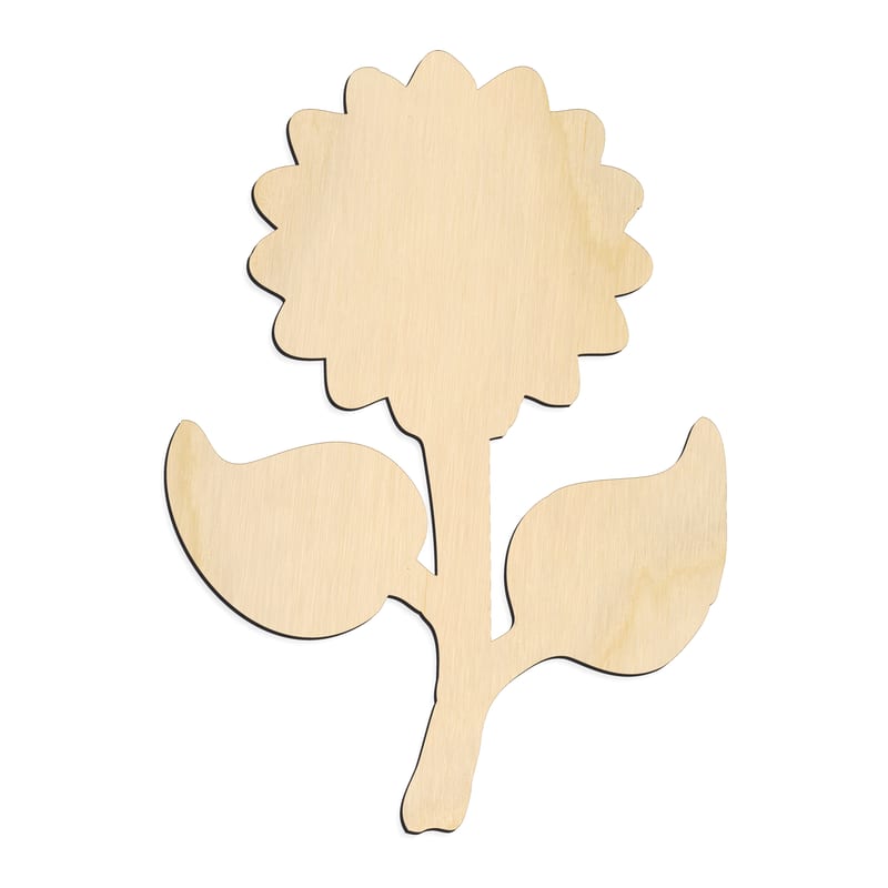 Laser-cut baltic birch silhouette of WHIMSICAL SUN FLOWER