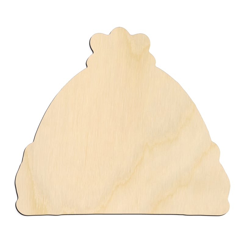 Laser-cut baltic birch silhouette of Winter Hat