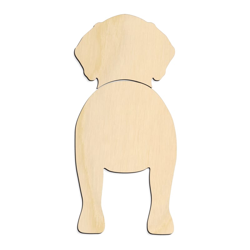 Laser-cut baltic birch silhouette of Wirehaired Pointing Griffon
