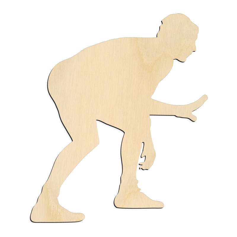 Laser-cut baltic birch silhouette of Wrestling Pose Left