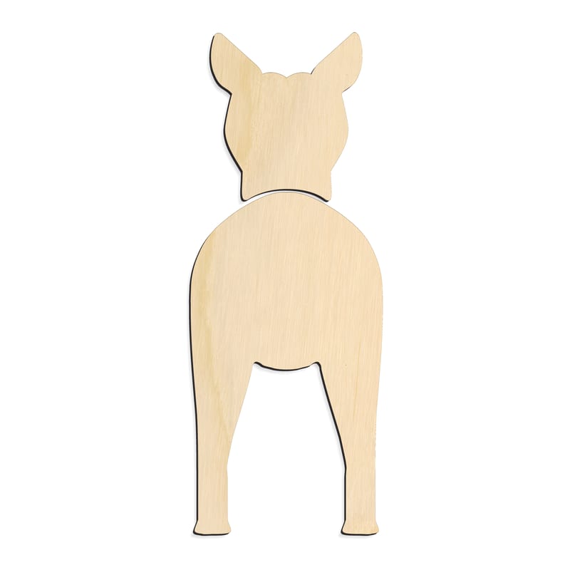 Laser-cut baltic birch silhouette of XOLOITZCUINTLI