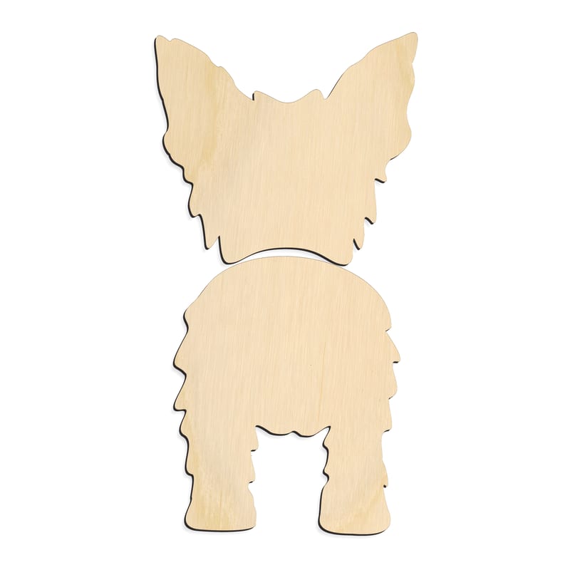 Laser-cut baltic birch silhouette of YORKSHIRE TERRIER