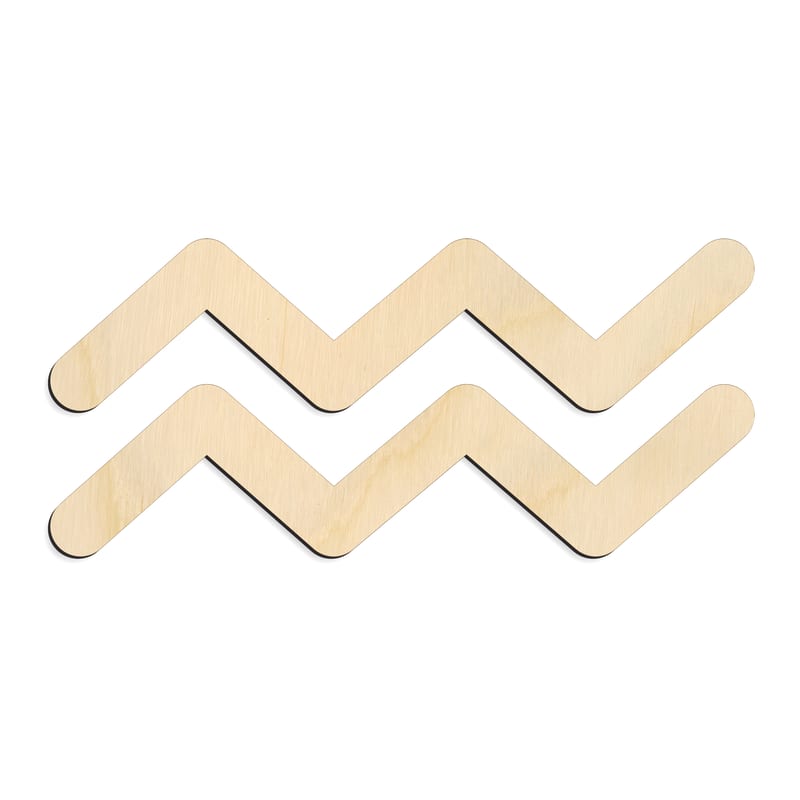 Laser-cut baltic birch silhouette of ZODIAC ACQUARIUS SYMBOL