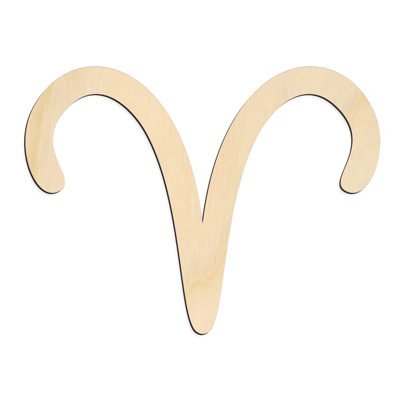 Laser-cut baltic birch silhouette of ZODIAC ARIES SYMBOL