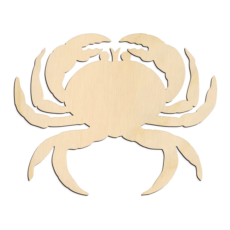 Laser-cut baltic birch silhouette of Cancer Zodiac Crab
