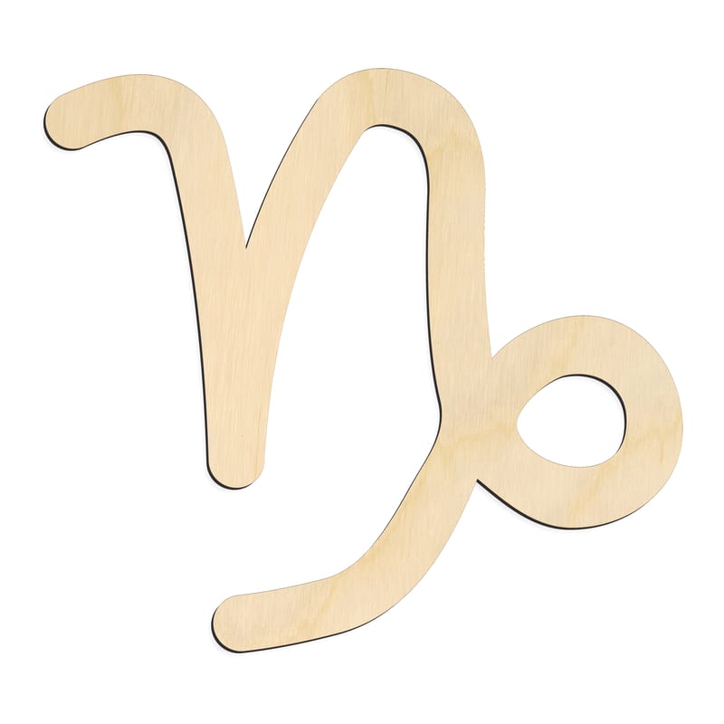 Laser-cut baltic birch silhouette of ZODIAC CAPRICORN SYMBOL