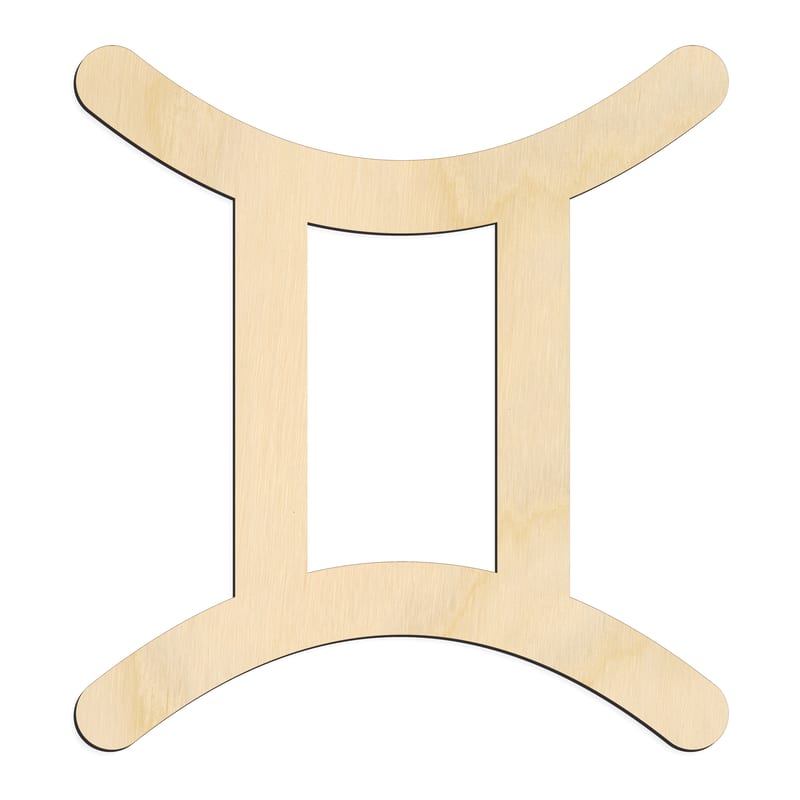 Laser-cut baltic birch silhouette of ZODIAC GEMINI SYMBOL
