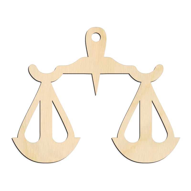 Laser-cut baltic birch silhouette of ZODIAC LIBRA