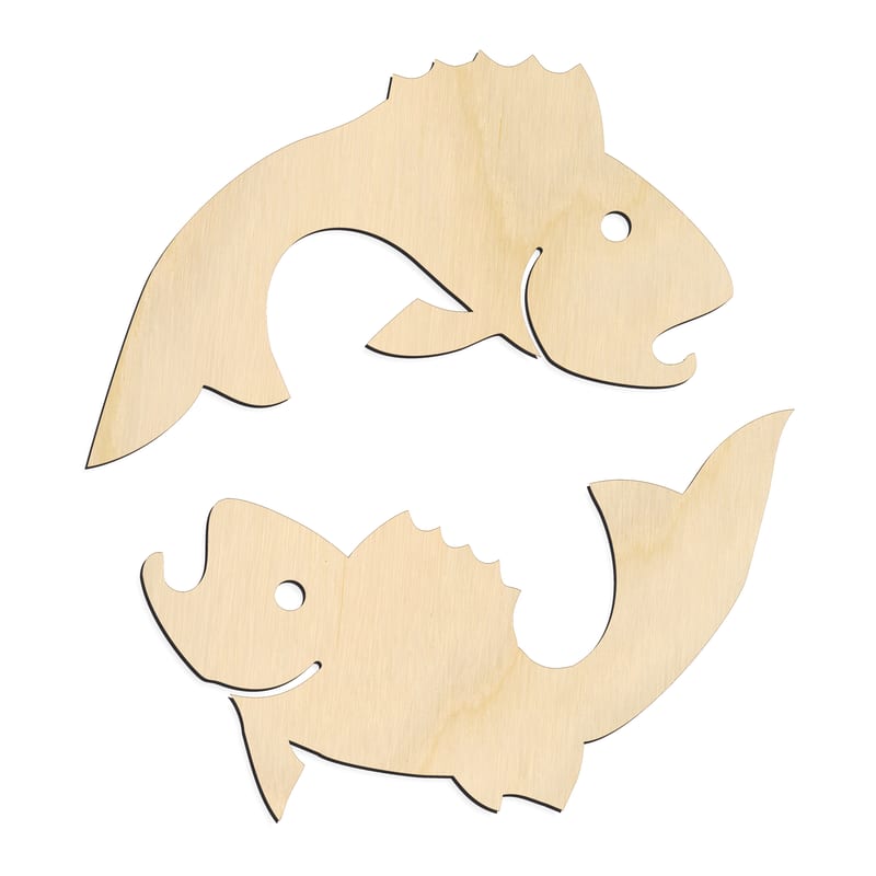 Laser-cut baltic birch silhouette of ZODIAC PISCES
