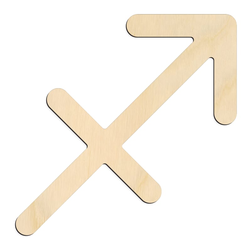 Laser-cut baltic birch silhouette of ZODIAC SAGITTARIUS SYMBOL