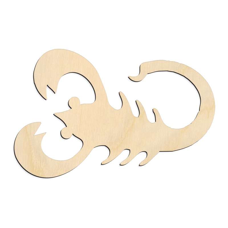 Laser-cut baltic birch silhouette of ZODIAC SCORPIO