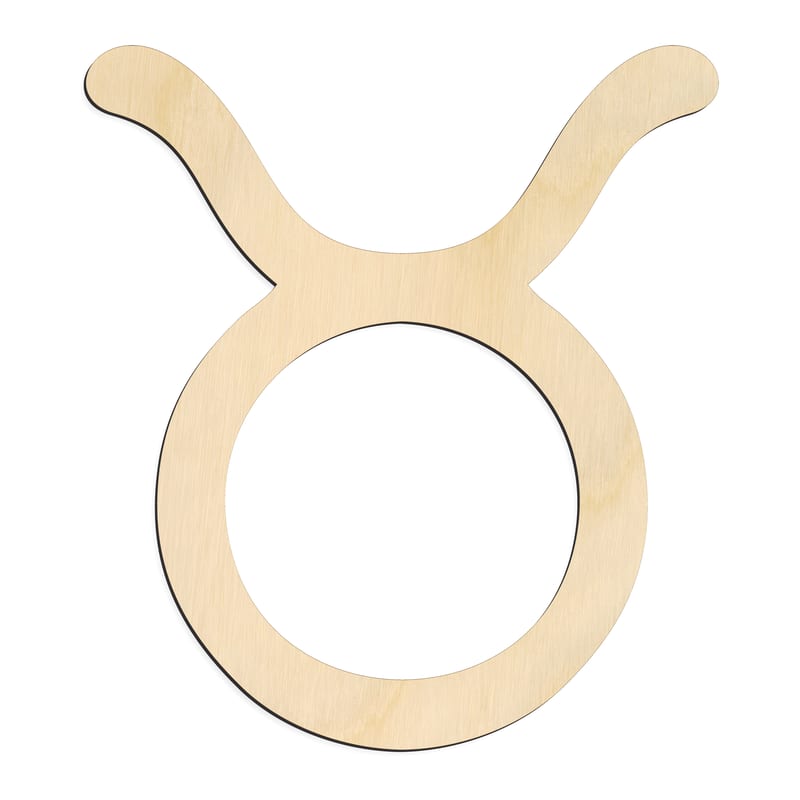 Laser-cut baltic birch silhouette of ZODIAC TAURUS SYMBOL